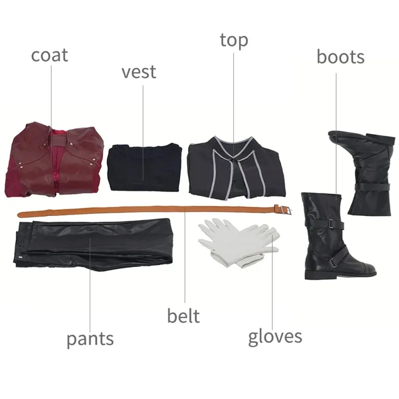 أزياء أنيمي كوس فولميتال الخيميائي إدوارد إلريك التأثيرية سترة طويلة من الجلد الأحمر معطف الزي البدلة زي الهالوين والكريسماس