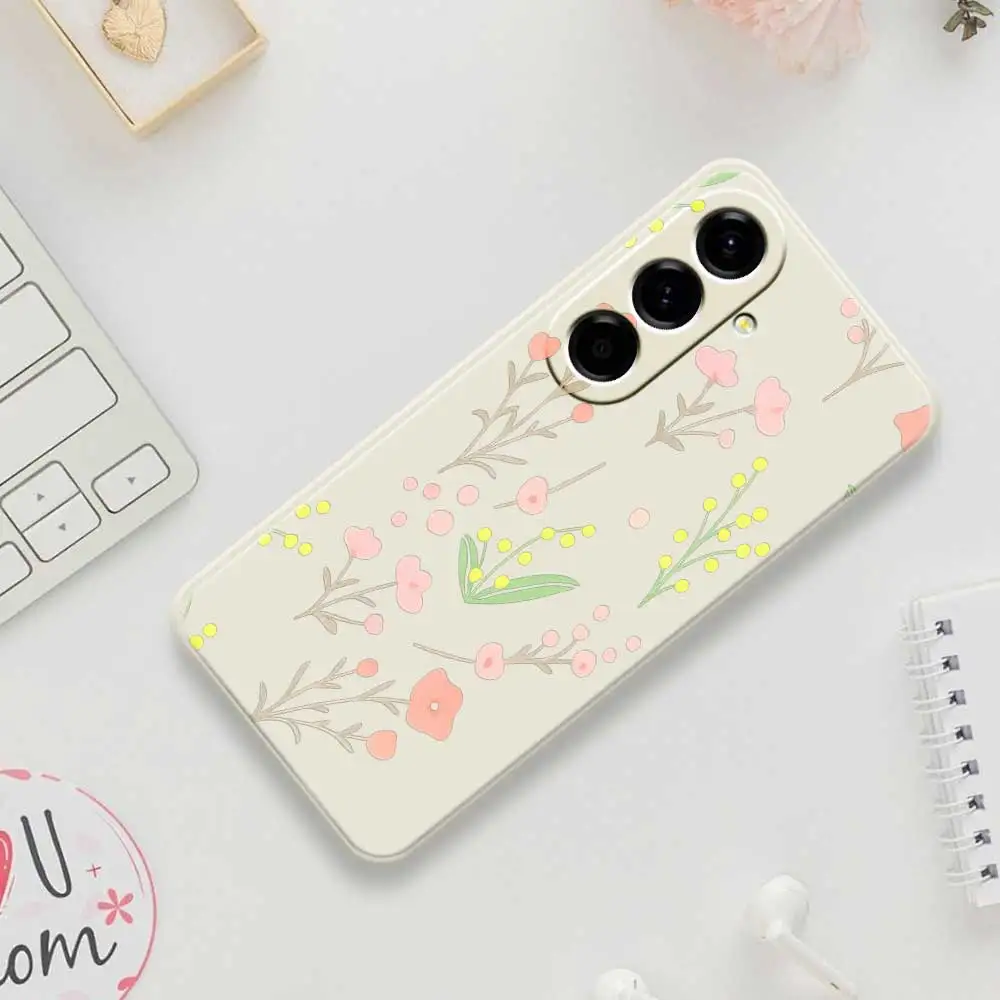 상큼한 꽃무늬 삼성 갤럭시 A56 A55 A54 A53 A52 5G A36 A26 A16 A06 A35 A25 A15 A34 A24 A14 A33 A32 A23 A13 폰 케이스 커버