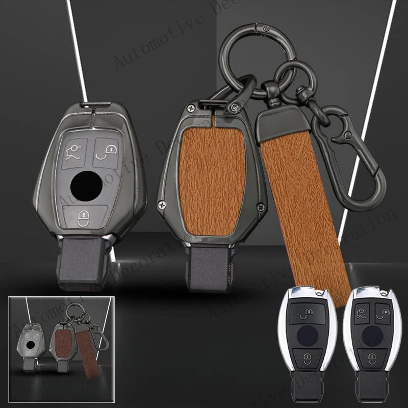 Z+ Zinc Alloy Leather TPU Car Key Case Cover For Benz A B C E S G M V CLA CLS GLA