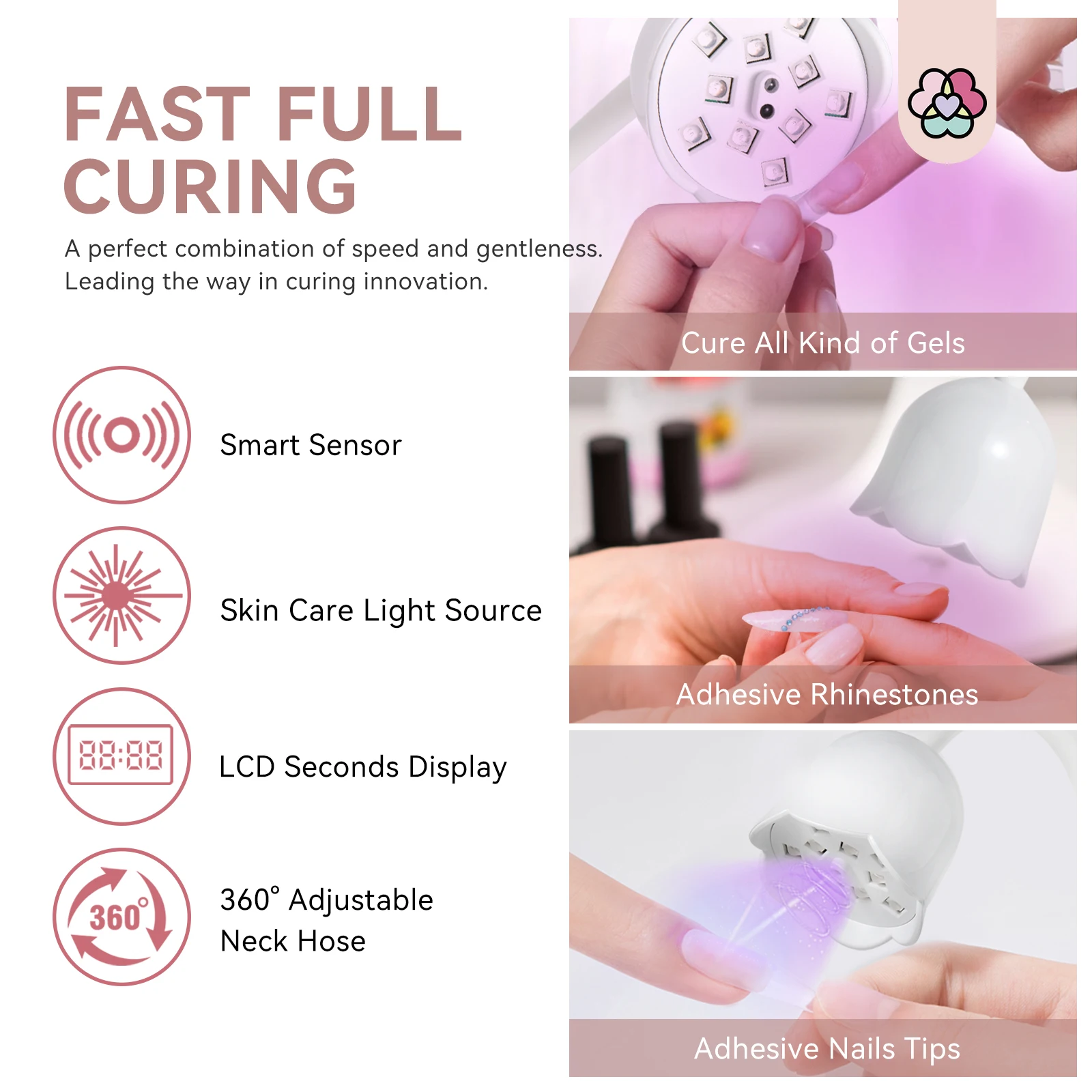 SAVILAND 30W Cordless UV LED Nail Lamp with Smart Sensor Professional Gooseneck Gel Nail Light for Home Salon Manicure