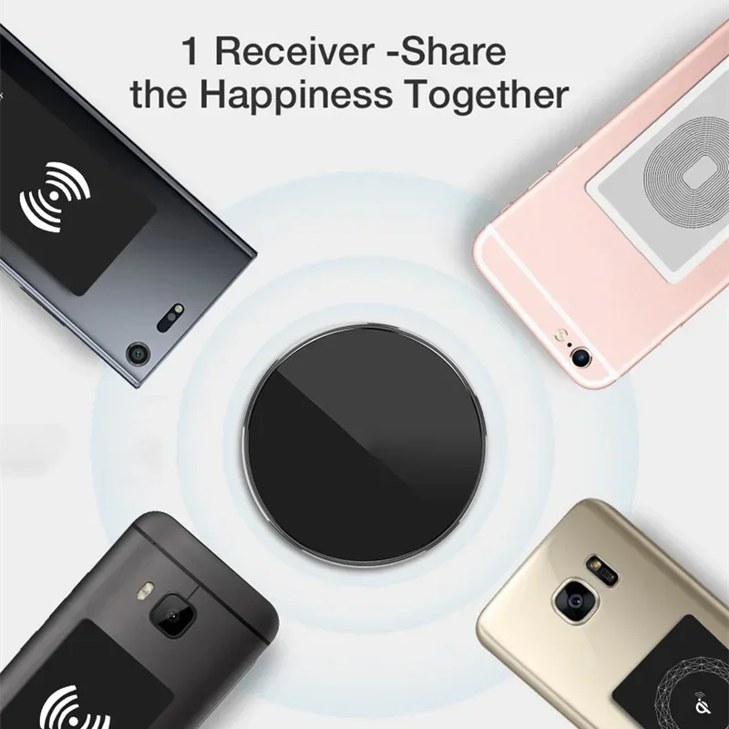Wireless Charger Receiver Support Type C/Micro USB/Lightning Fast Wireless Charging Adapter for IPhone 5 Android Wireless Charge