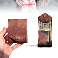 Multifunctional Compact Wallet, Leather Card Holder Wallet, Slim Wallet With Money Clip, Built-In Pen Slot, Front Pocket Wallet