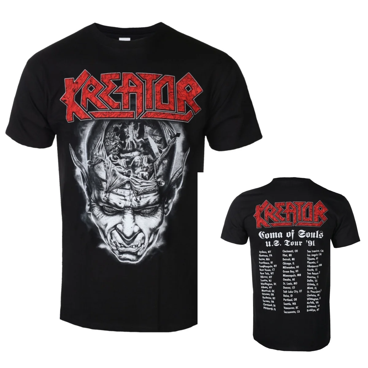 2026 Rare Kreator Demon Battlefield Printed T-shirt Thrash Metal Band Style Daily T-shirt  Suitable for Both Men and Women