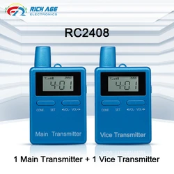 RC2408 Wireless Tour Guide 1 Main Transmitter Plus 1 Vice Transmitter With Microphone For Horse Riding Church Meeting