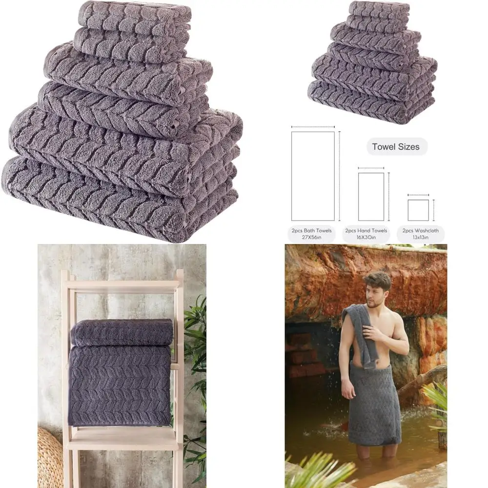 

100% Turkish Cotton Luxury Towel Set - Quick Dry, Ultra-Soft, Plush, Absorbent, Durable, Non-GMO, Comfortable Bath Essentials