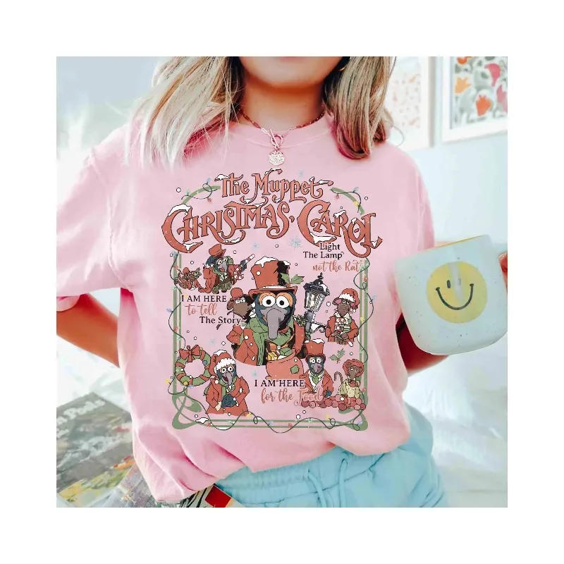 Comfortable Color ®  Puppet Christmas Carol Gonzo and Rizzo Halloween T-shirts for All Seasons Unisex Couple Fashion Streetwear