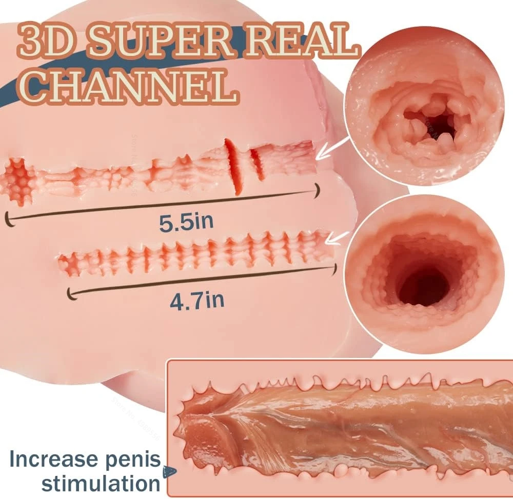 Mainan pria bokong besar 3D mainan seks seks seks seks seks erotis Pria ukuran mulus silikon asli bokong silikon asli bersaku Vagina untuk pria