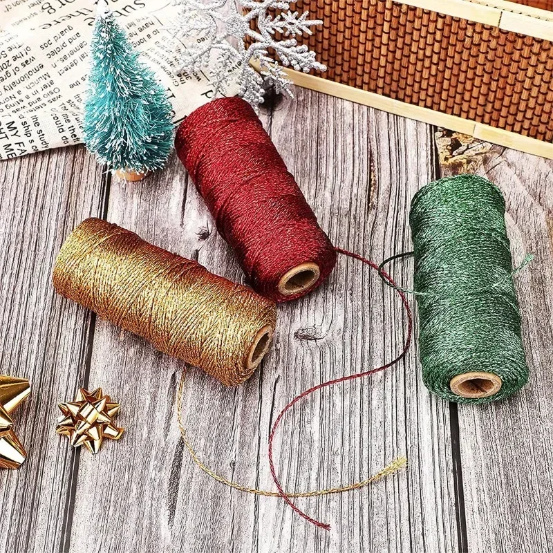 

1mm Gold and Silver Hemp Thread,Gift Packaging Ribbon, Handmade DIY Gift Packaging Rope, Sewing Twisted Rope, Textile Decoration