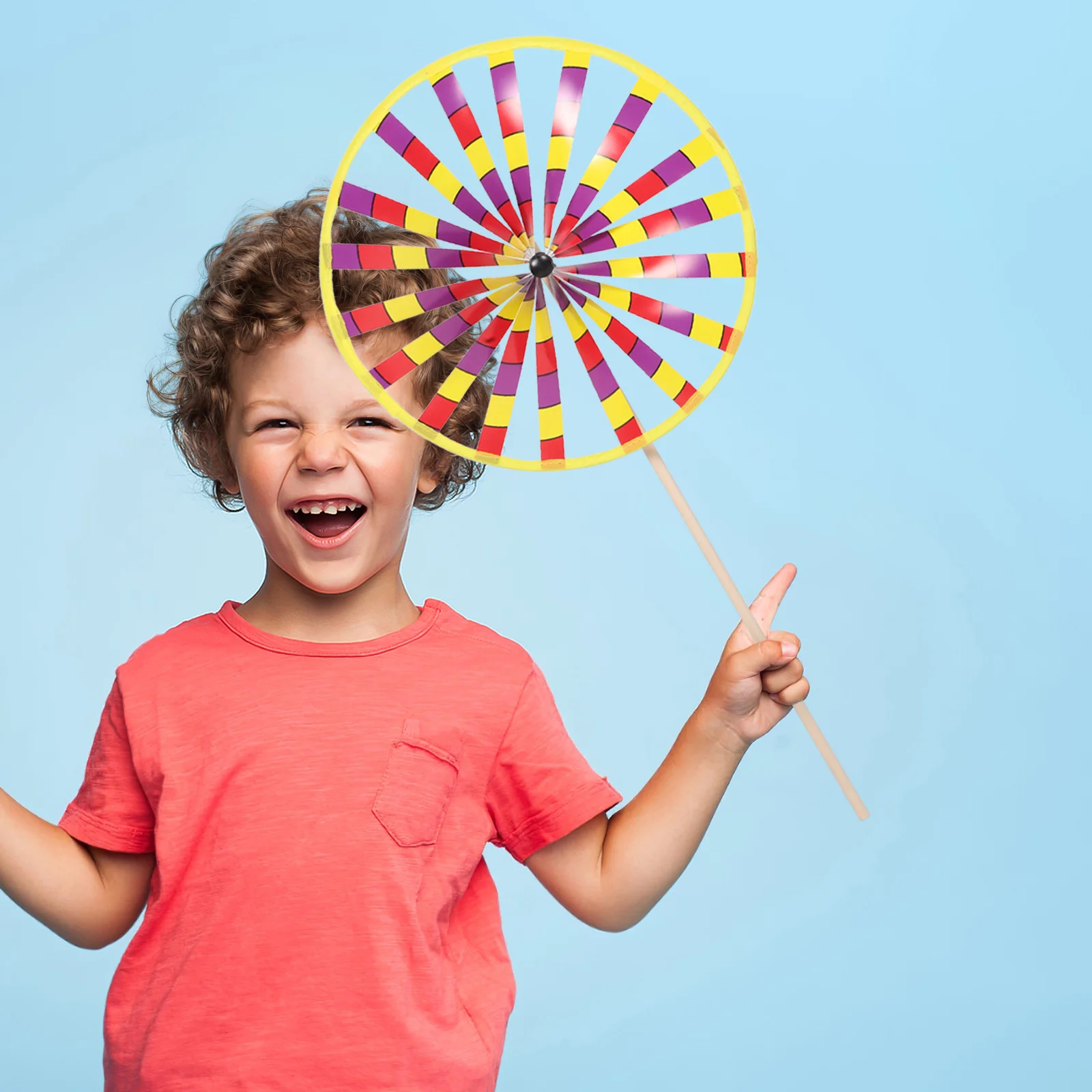 

3 Pcs Retro Windmill Colorful Handheld Pinwheels for Kids Outdoor Indoor Park Garden Decor Party Traditional Style