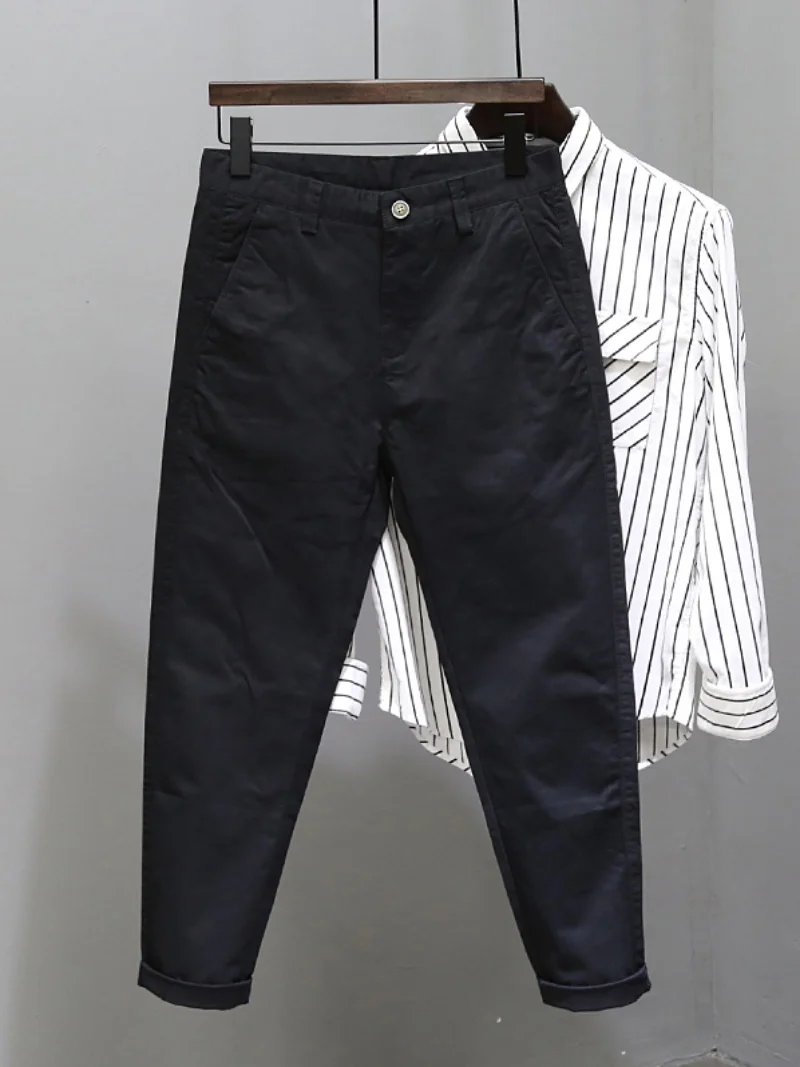 

Spring Summer Pure Cotton Slim Fit Trousers Trendy Men's Color Casual Suit Pants Korean Version Cone ape Men's Pants
