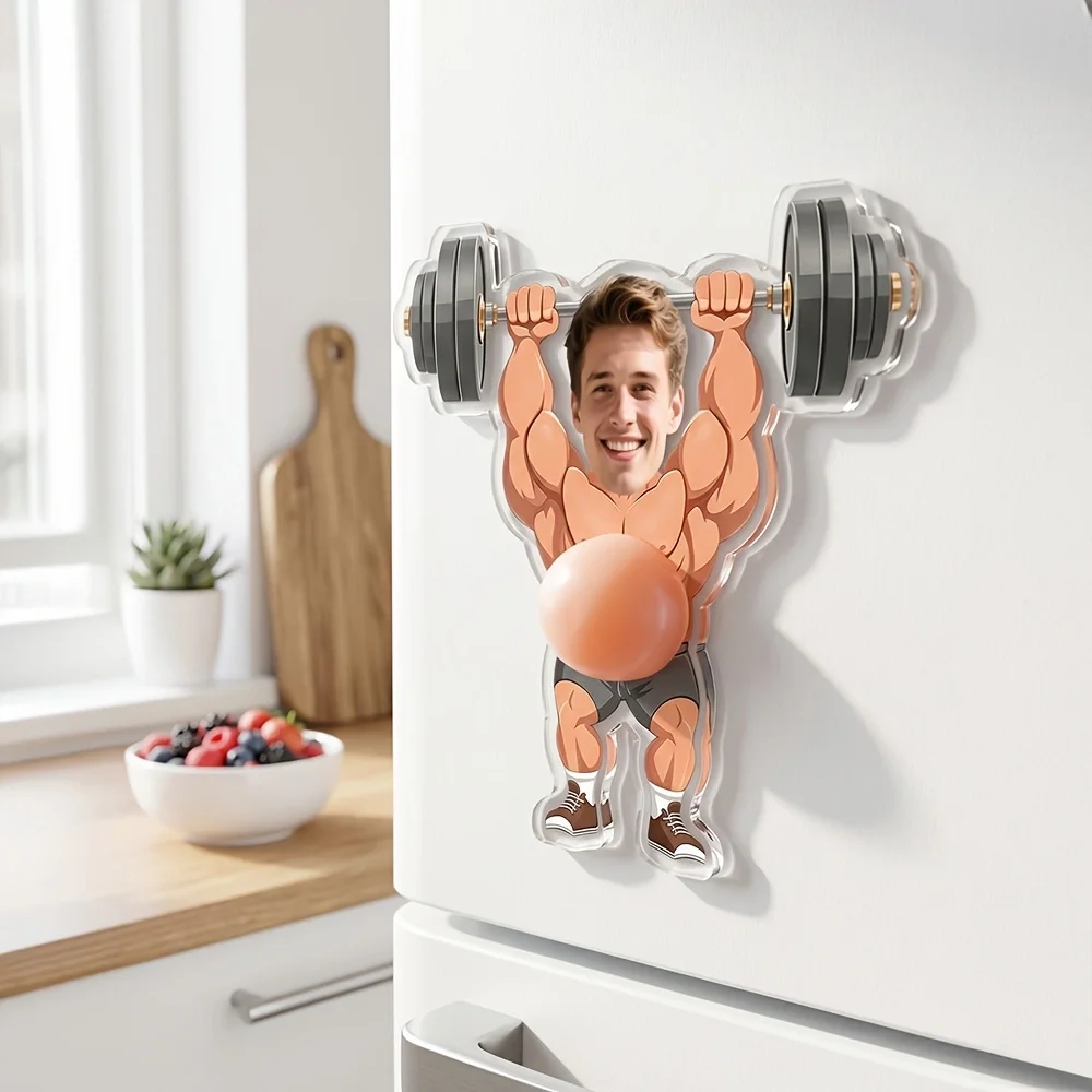 Customization Fitness styling 3D Belly Pinching Fridge Magnet Custom Face Belly Anti-Collision Acrylic Fridge Magnet,Squeezeable