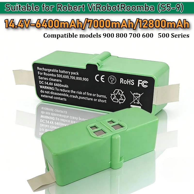 

Suitable for Robert ViRobotRoomba (S5-9) 14.4V-6400mAh/7000mAh/12800mAh/compatible models 900 800 700 600 500 Series