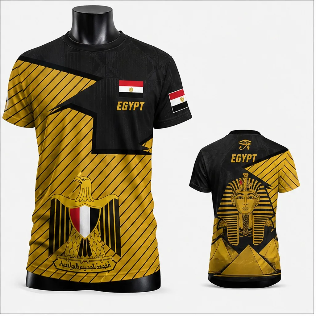 Herren-T-Shirt mit ägyptischem Motiv, Rundhalsausschnitt, Pharao-Pyramiden-Auge, Kurzarm, lässiges Sommer-Pullover-Oberteil, Alltagskleidung für Herren, Strandresort – Detail 7