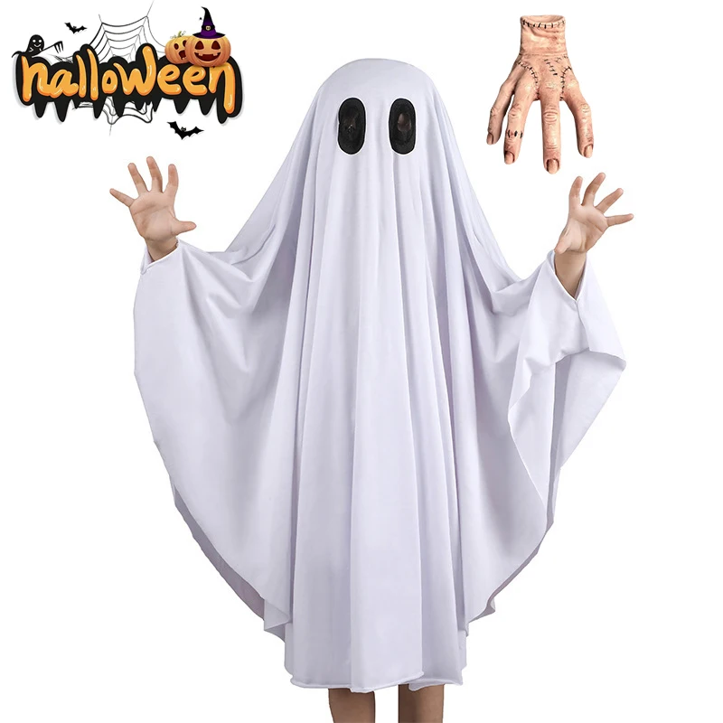 Disney Halloween Ghostes Cloak Costume Children Halloween Black and White Smiling Cloak Cosplay Costume Kids Halloween Clothings