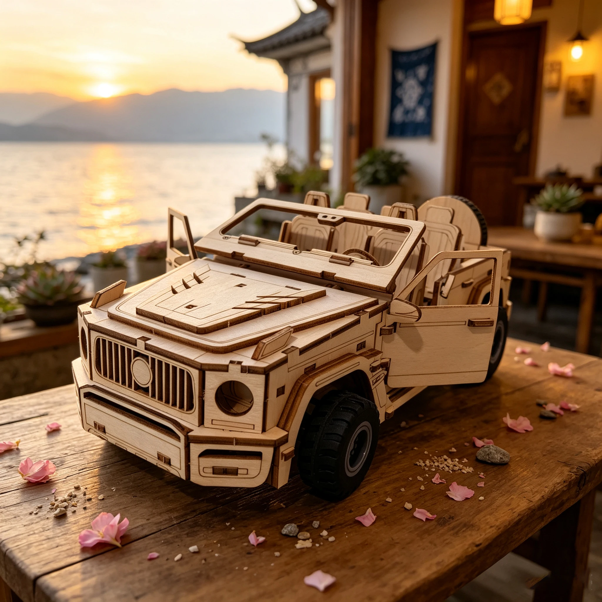DIY Wooden Off-Road Vehicle 3D Laser Cut Puzzle Convertible  Assembly Model Car Craft Desktop Decoration Men Birthday Gift