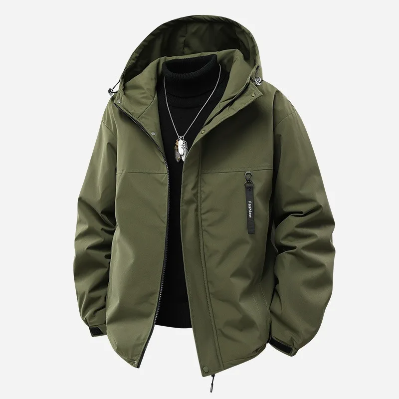 

Men's Jacket Sports Running Outdoor Camping Mountaineering Jacket Hooded Windproof Fashion Warm Solid Color Charge Jacket