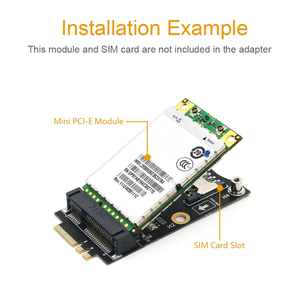 M.2 adaptador wi-fi mini placa de rede sem fio pcie para m2 ngff chave a + e wifi cartão raiser com slot para cartão sim