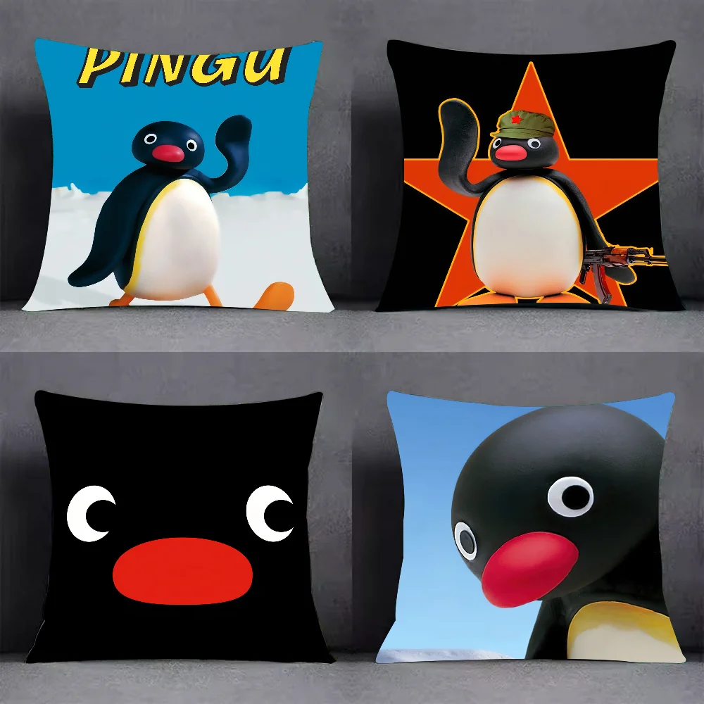 غطاء وسادة على شكل بطريق لطيف من كارتون P-Pingu أريكة مربعة مع وسادة مريحة مناسبة للغرفة #1