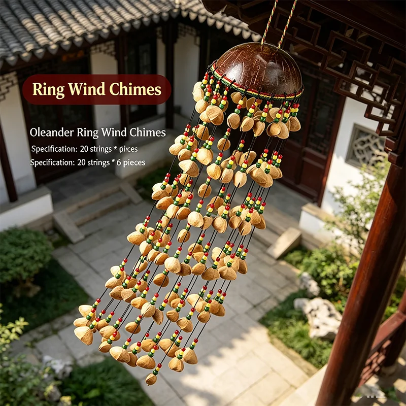 Picture 3: Handmade Nutshell Chimes Hand Bell Portable Sound Healing Fruit Shell Chime for Meditation Yoga Relax