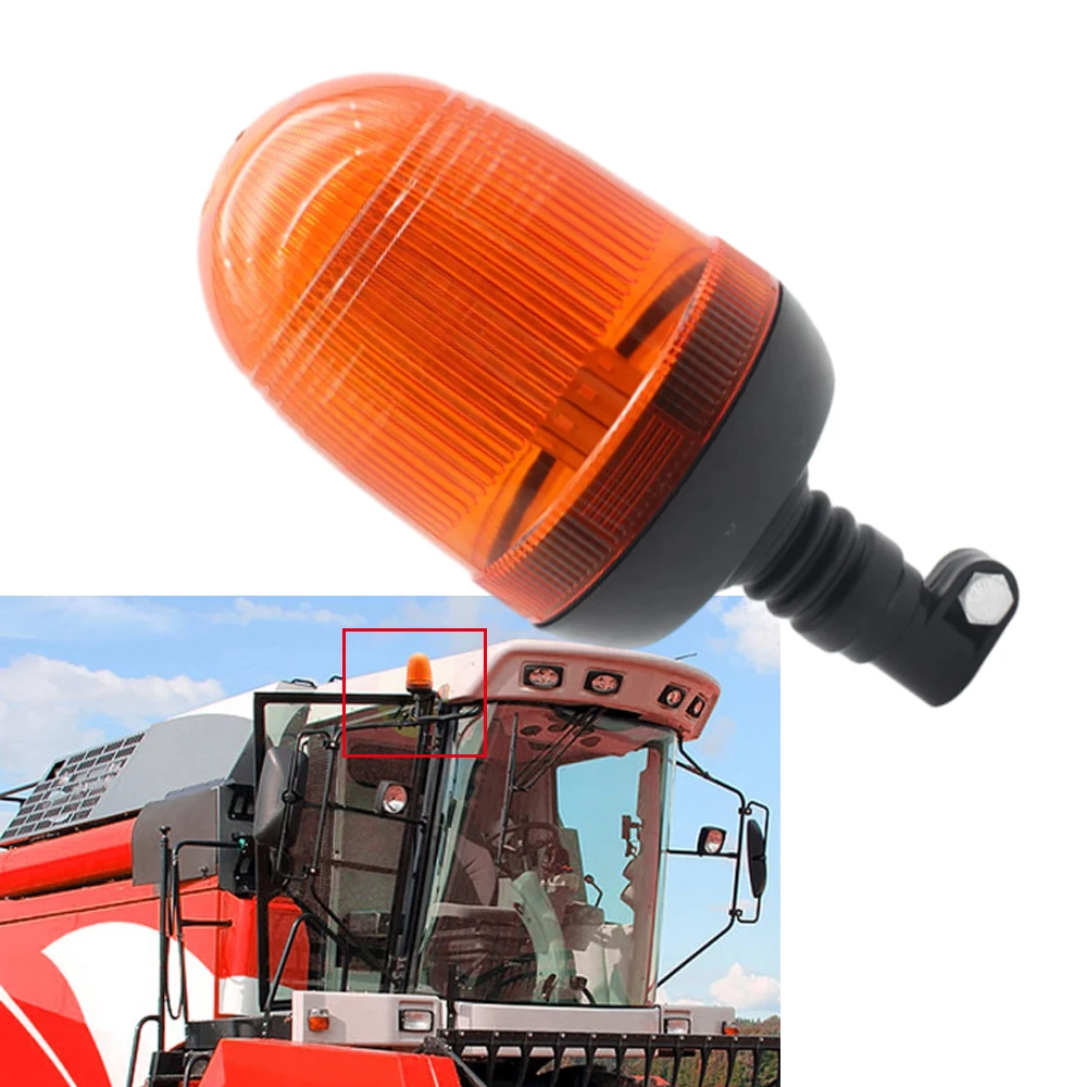 60/80LED Car Tracker Rooftop Warning Light Emergency Hazard Strobe Forestry Light Rotating Flashing Amber With Base Bracket Pole