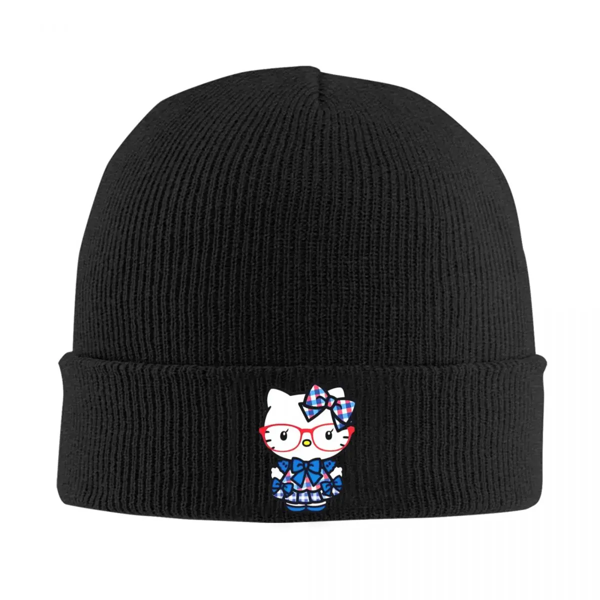 Hello Kitty Red Glasses Beanie Hats Skullies Beanies Kpop Head Wrap Men Women Unisex Caps Autumn Design Y2K Cool Bonnet Hats