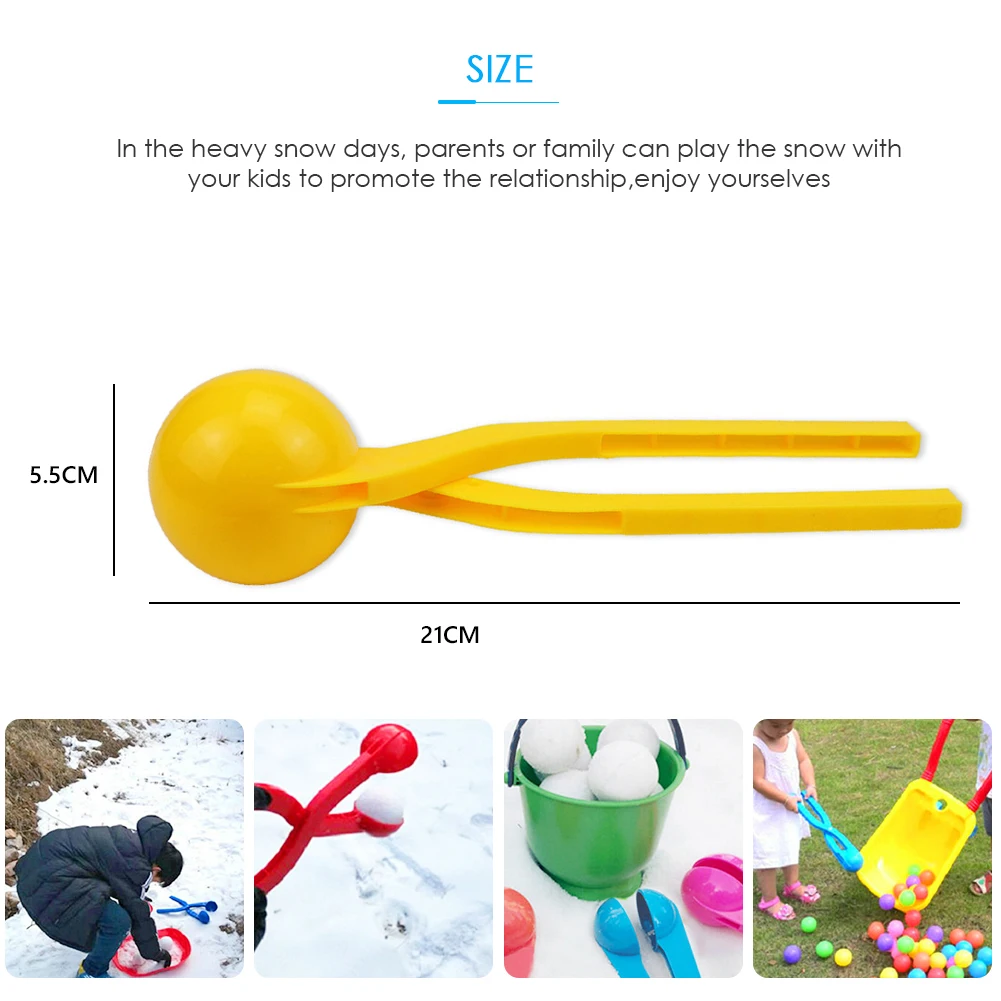 3D Small Round Shape Snowball Clip Maker Snow Sand Mold Tool Winter Kid Children Outdoors Plastic Interactive Toys