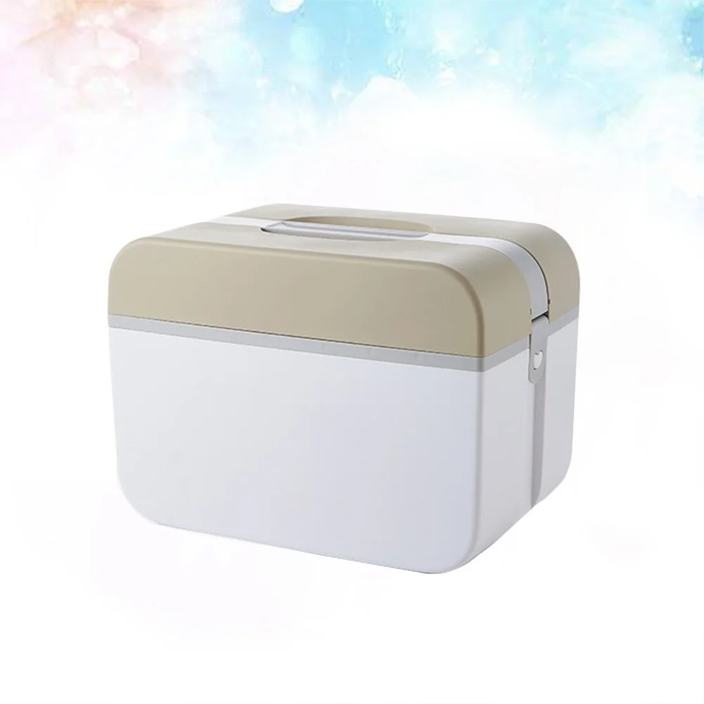 علبة طب الطوارئ بلاستيك 5235 بني متوسط طبقة مزدوجة محمولة متعددة الوظائف صندوق منظم تخزين الأدوية #1