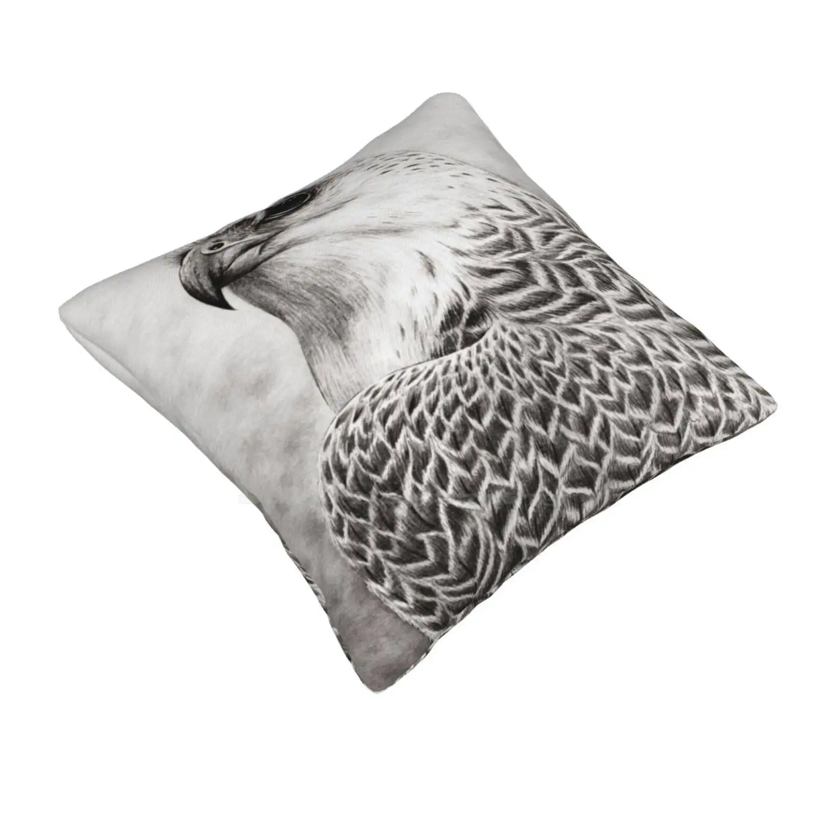 The Gyrfalcon Pillows Case Bedroom Home Decoration Gyrfalcon Black And White Greyscale Proud Noble Feathered Portrait Bird Of