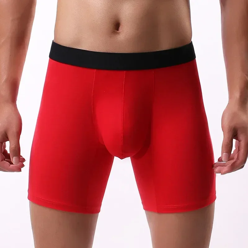 Bóxer de algodón alargado para hombre, ropa interior deportiva informal, europea y americana