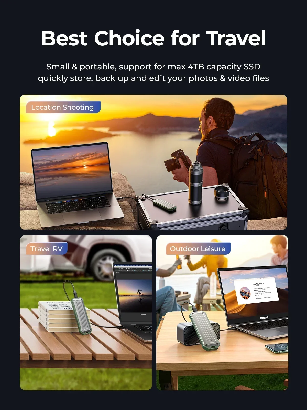 ORICO M.2 NVMe SATA Enclosure Zinc Alloy Waterproof External SSD Case 10Gbps Portable M.2 Hard Disk Storage Box for PC Laptop