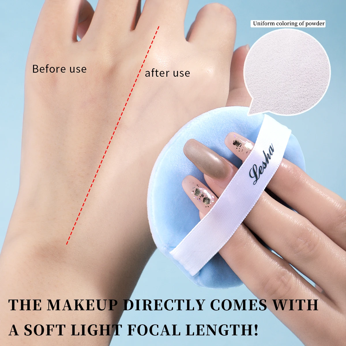 3pcs hemispherical makeup puff+storage box, loose powder makeup can be reused, used for foundation loose powder makeup tools.