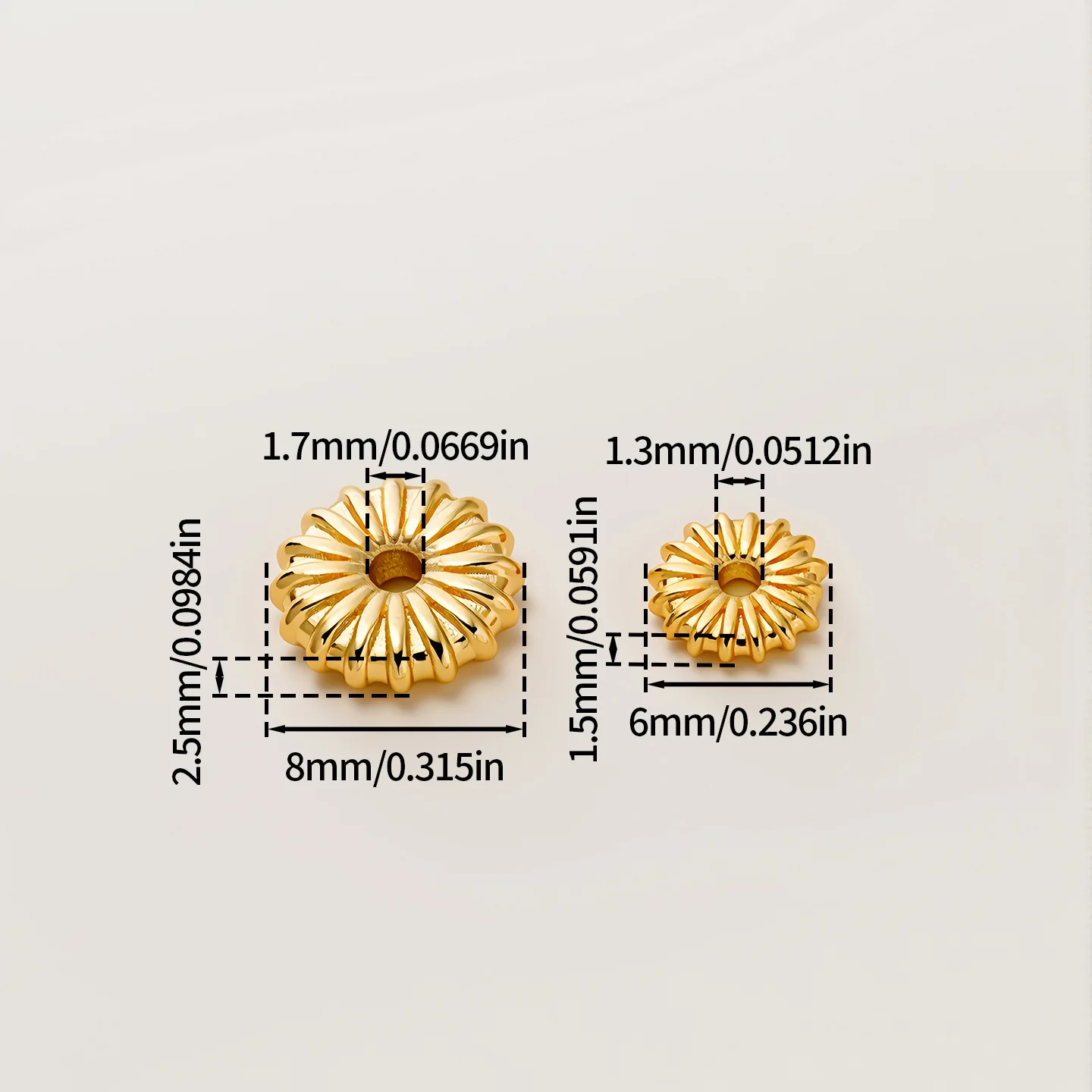 A lot 18K Gold Plated Spacer Beads Flat Pumpkin Pattern Disc Loose Flat Beads for DIY Necklace Jewelry Making Accessories