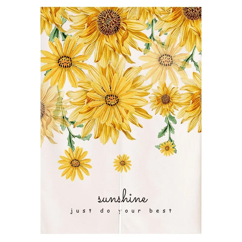 Ins الشمال عباد الشمس البوليستر ستارة الباب غرفة نوم المطبخ الدخان التقسيم الستار مكتب فندق غرفة استوديوهات ستارة الباب #1