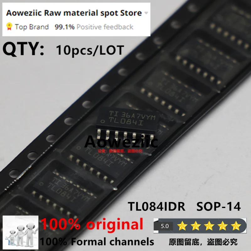 رقاقة مضخم صوت أصلية مستوردة من Aoweziic ، جديدة 100% ، TL064IDR ، TL064I ، TL074IDR ، TL074I ، TL084IDR ، TL084I ، SOP-14 ، 2023