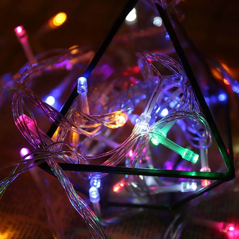 

Новогодний сказочный свет 220 В, 10 м, водонепроницаемый гирляндный светильник для рождественской елки, мерцающий 100 светодиодов, праздничное украшение для дома