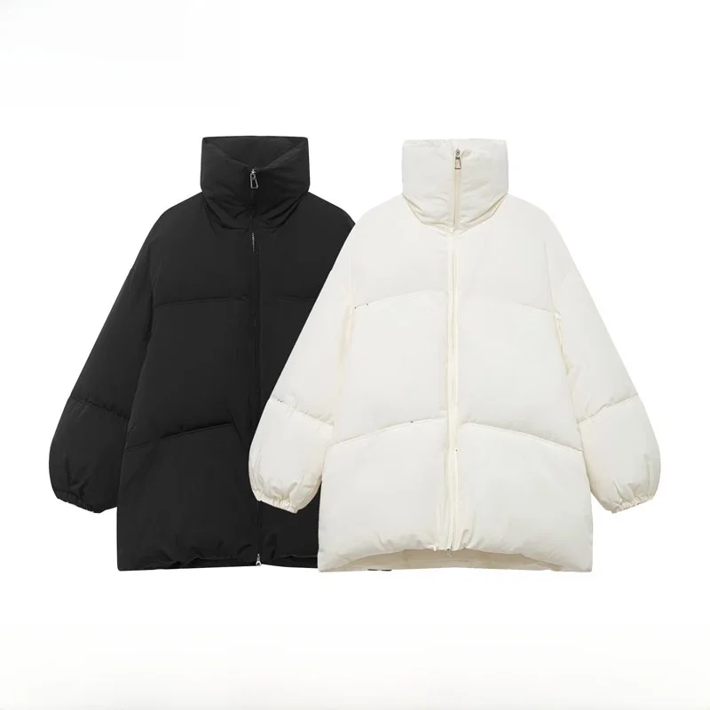 

Faionable Casual Pure Color Cotton Jaet Women's New Autumn Winter Simple Match All Cotton Outerwear Comfortable Zipper