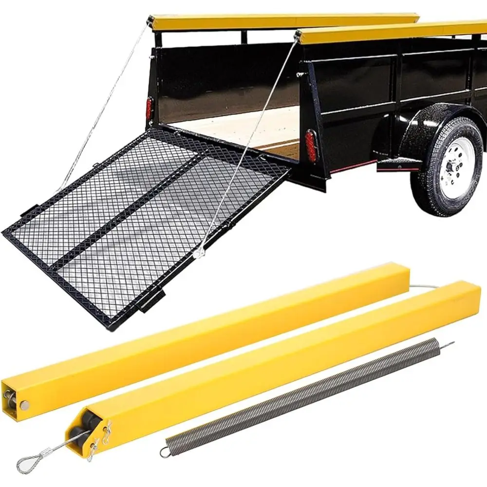 

Utility Trailer Tailgate Lift Assist System 2-Sided, Open Fit, New Upgrades,Yellow