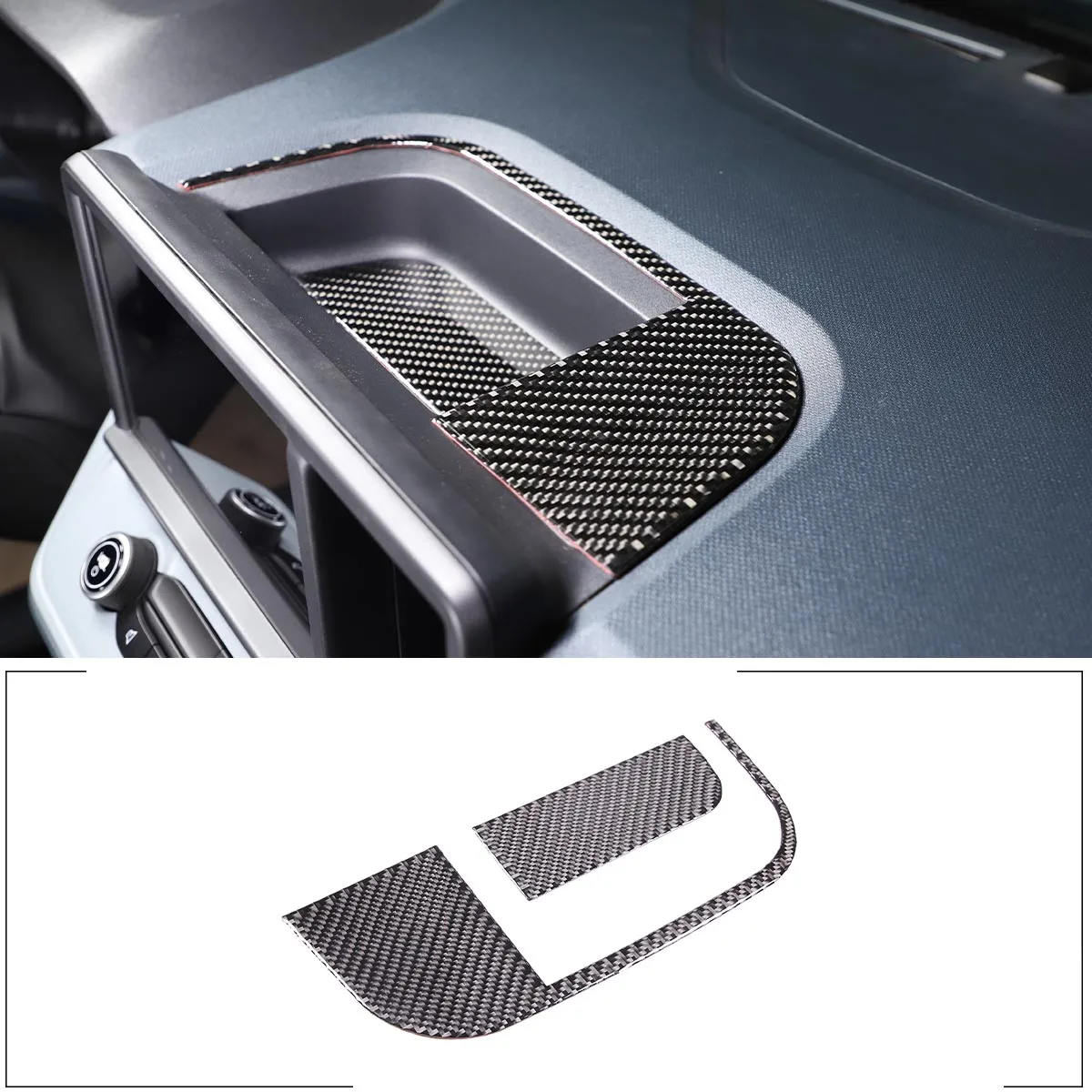 

For Ford Maverick 2022 Soft Carbon Fiber Car Dashboard Storage Box Decorative Panel Sticker Car Interior Accessories