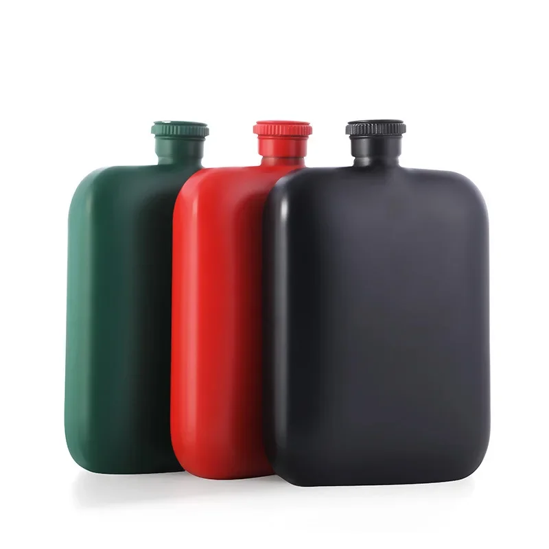 6oz Stainless Steel 3 colors Hip Flask with Funnel Pocket Hip Flask gift package Alcohol Whiskey Hip Flask Screw Cap man gift