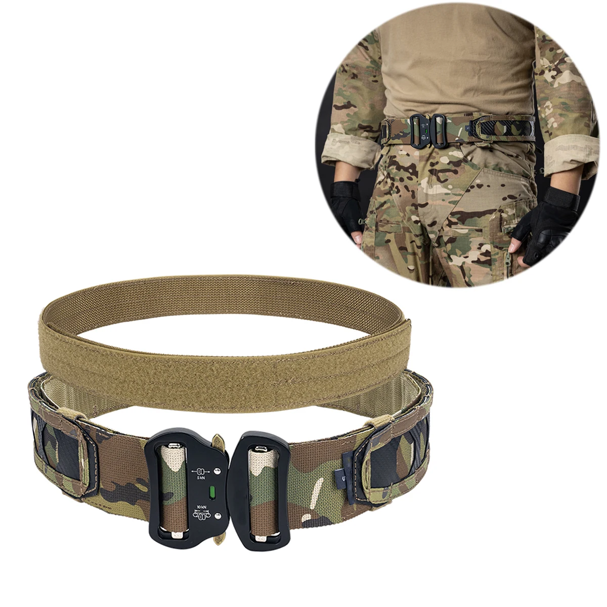 

Tactical MOLLE Modular Belt Lightweight Adjustable Quick Release Battle Belt 2'' Stiffened Waist Band For Airsoft Hunting