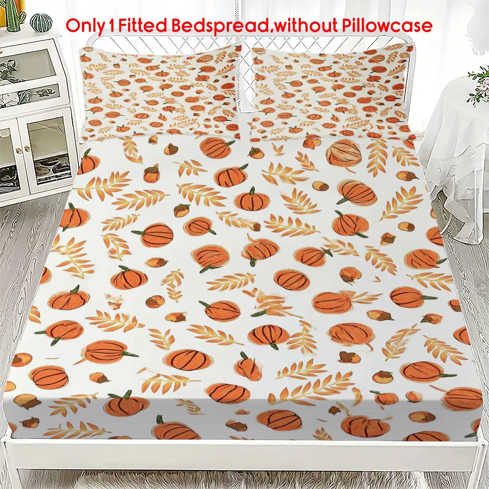 Halloween Bedspread Retro Gothic Style  Deep Pocket Elastic Mattress Cover Single Double Queen King Comfortable Bedroom Decor