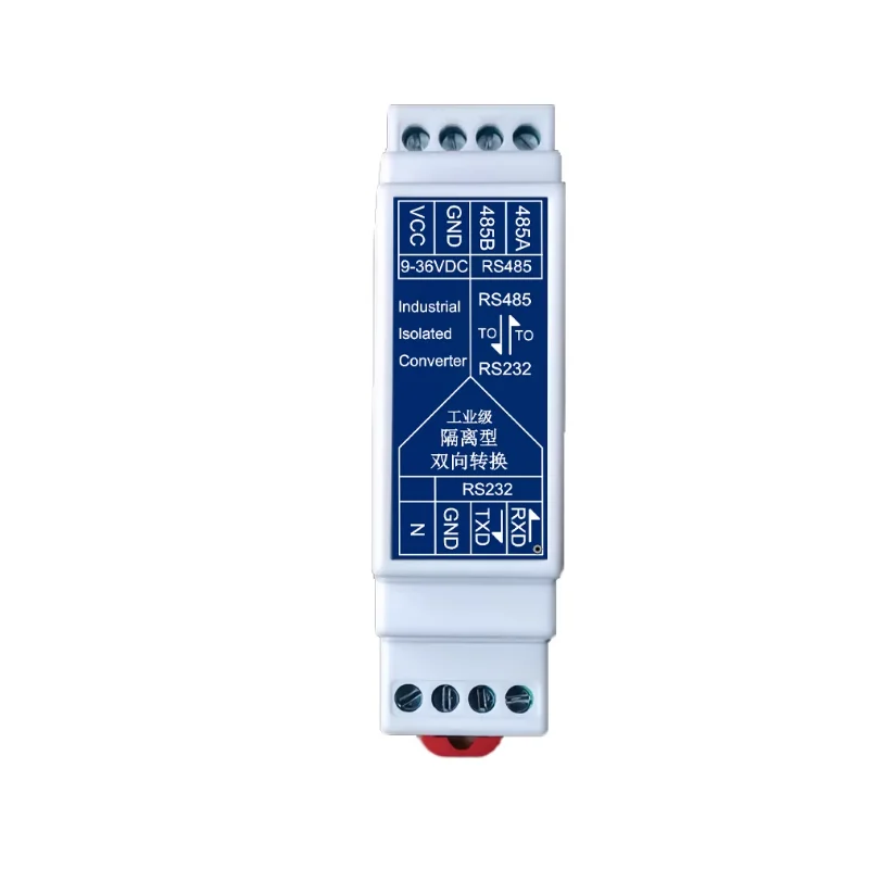 Industrial grade active RS232 to RS485 to 232 isolated serial communication bidirectional converter module rail