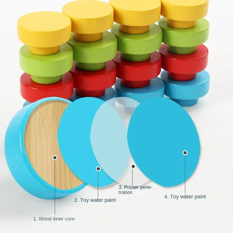 Puzzel voor vroeg leren voor kinderen, interactief speelgoed, paddenstoelspijkerspel, intelligentiepuzzel, kleurherkenning