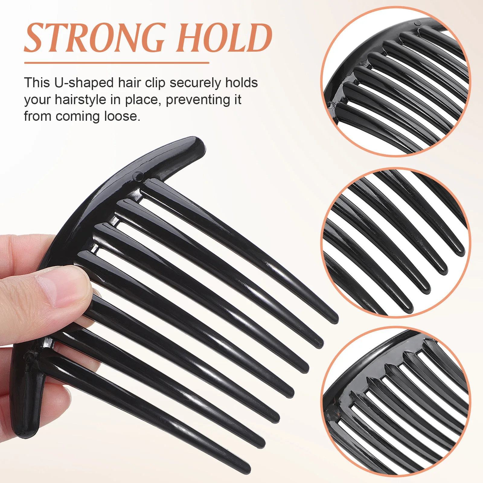 10 قطعة إدراج أمشاط الاكريليك إكسسوارات الشعر للفتيات العملي التيجان الزينة DIY بها بنفسك مشاريع مشط الشعر القهوة السوداء #2