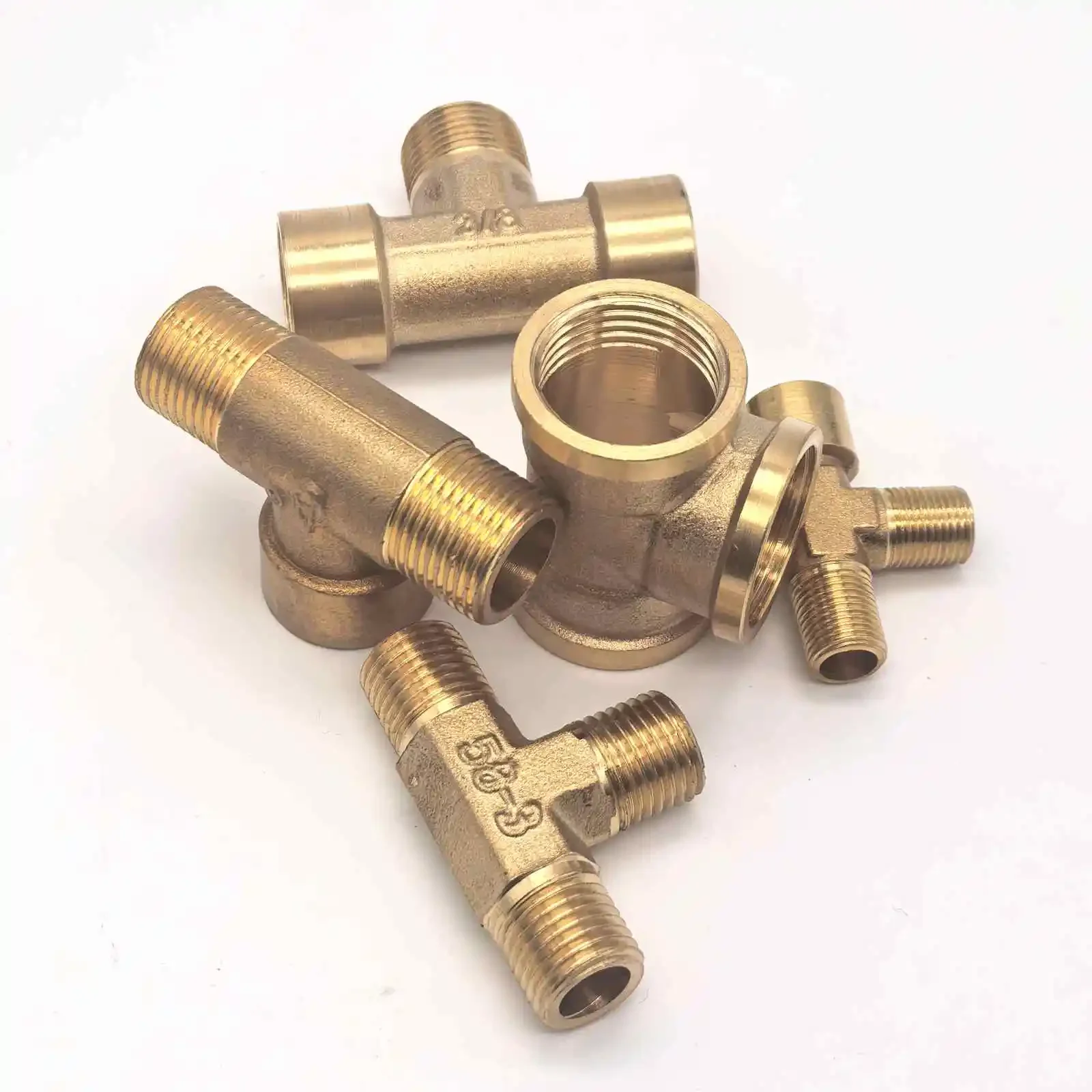 1/8 "1/4" 3/8 "1/2" 3/4 "BSPP أنثى/ذكر المحملة 3 طرق متساوية تركيب الأنابيب النحاسية زيت الغاز المائي #4