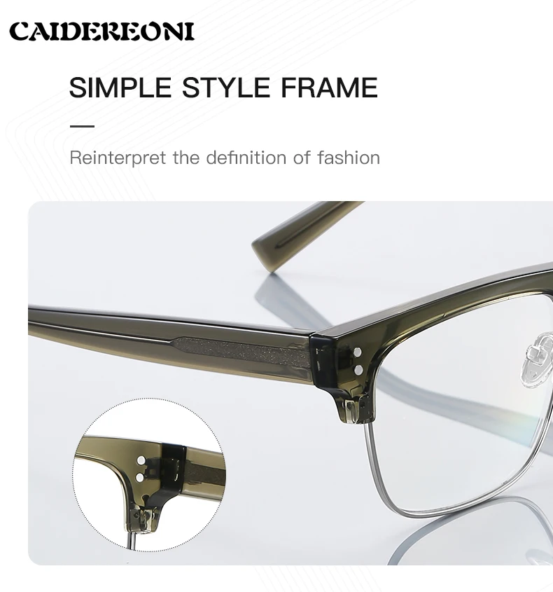 CAIDERONI Simple Business Fashion Large Frame Design Square Anti-blue Light Computer Glasses Customized Eyewear Optical PFD2203