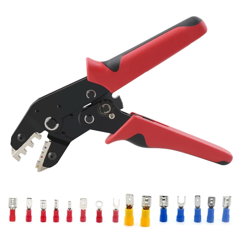 Hand Crimping Tool 0.25-2.5mm² Adjustable Ratchat Crimper Pliers 280pcs Cable Lugs Assortment Kit Insulated Wire Crimp Set