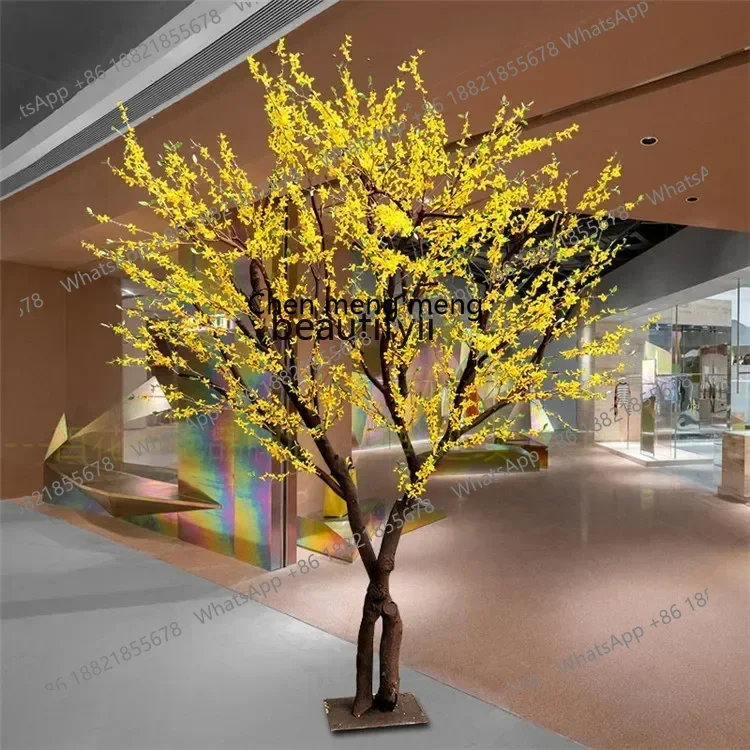ss7486 new styleSimulation Winter Jasmine Tree Yellow Plant Fake Trees Large Indoor Living Room Ground Floriculture Happiness Tr