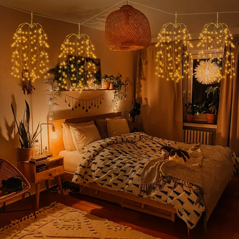 

Usb Hangging Lamp Copper Wire String Light 8 Modes for Garden Indoor Bedroom Party Wedding Festival Decor Christmas Fairy Light