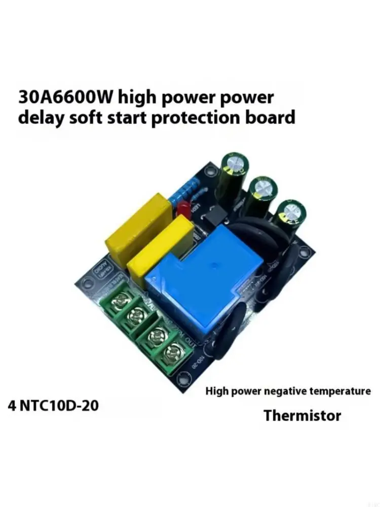Heavy Duty 30A 6600W Amplifiers Protections Board Prevents Startup Surges AC100 250V Easy Two Terminals Installation 